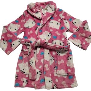 Girls Hello Kitty size 4/5 bathrobe.  Size 4/5 peace sign swimsuit cover